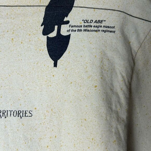 Vintage Civil War Art Unlimited all over print map t-shirt graphic tee size S - Picture 4 of 13